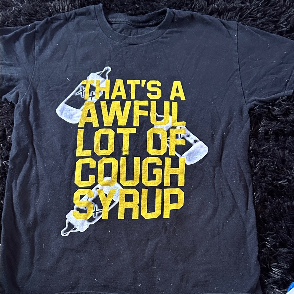 Graphic Black T-Shirt with Yellow Text